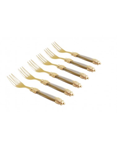 Posate di Lusso Set 6pz Forchette Dolce Arianna Oro - Rivadossi Sandro - 