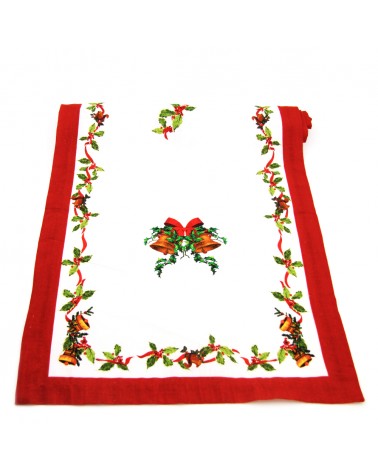 Runner di Natale in Cotone e Lino "Christmas Carol" cm 135 x 45 - Royal Family - 