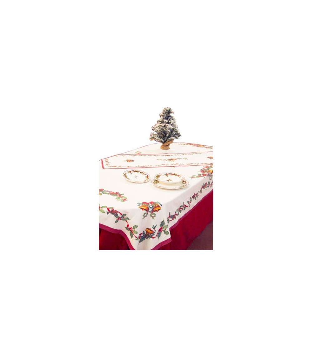 Tovaglia di Natale in Cotone e Lino Rettangolare "Christmas Carol" cm 140 x 300 - Royal Family - 