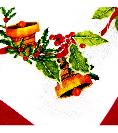 Tovaglia di Natale in Cotone e Lino "Christmas Carol" cm 140 x 140 - Royal Family - 