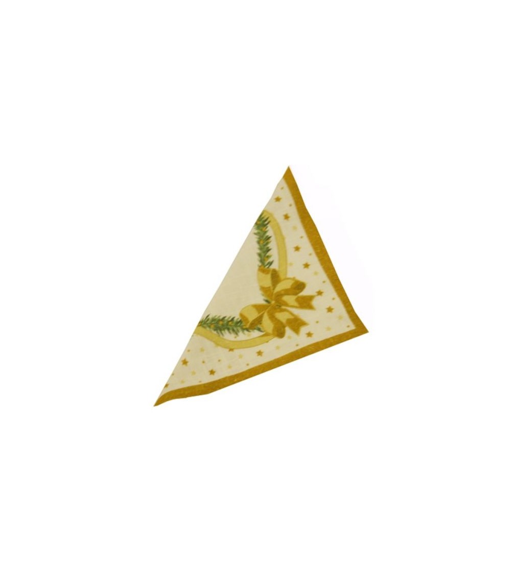 Packung mit 6 Weihnachtsservietten aus Baumwolle und Leinen "Gold Christmas" - Royal Family - 