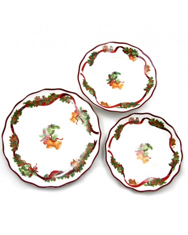 "Christmas Wishes" Porcelain Christmas Dinner Set 18 Pieces - Royal Family -  - 