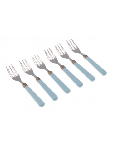 6-teiliges Set Kuchengabeln - Osteria Modernes farbiges Besteck - 