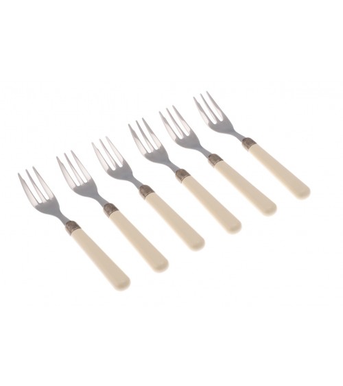 6-teiliges Set Kuchengabeln - Osteria Modernes farbiges Besteck - 