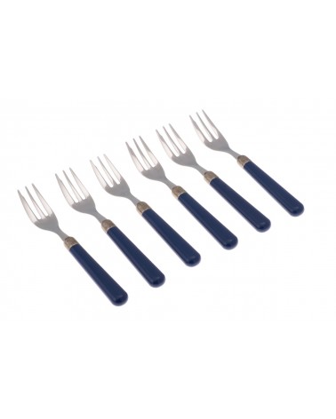 6-teiliges Set Kuchengabeln - Osteria Modernes farbiges Besteck - 