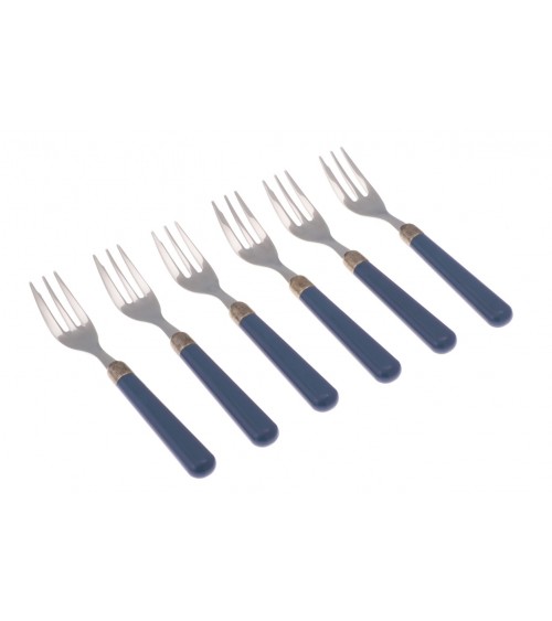 Fourchettes à Gateux Set 6pcs - Couverts Colorés Modernes Osteria - 