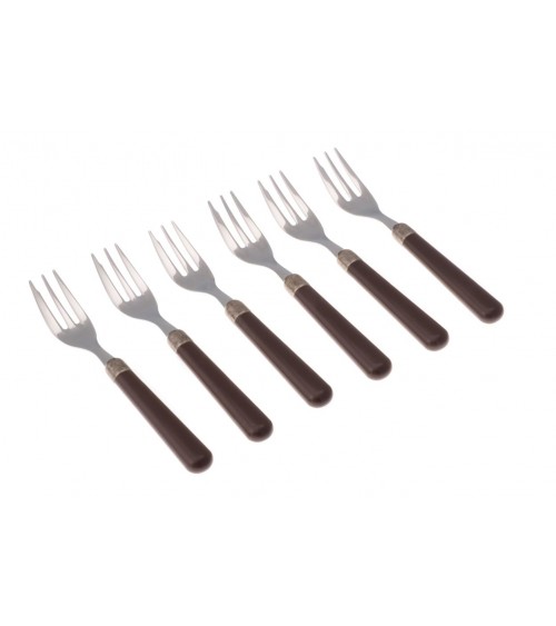 Fourchettes à Gateux Set 6pcs - Couverts Colorés Modernes Osteria - 