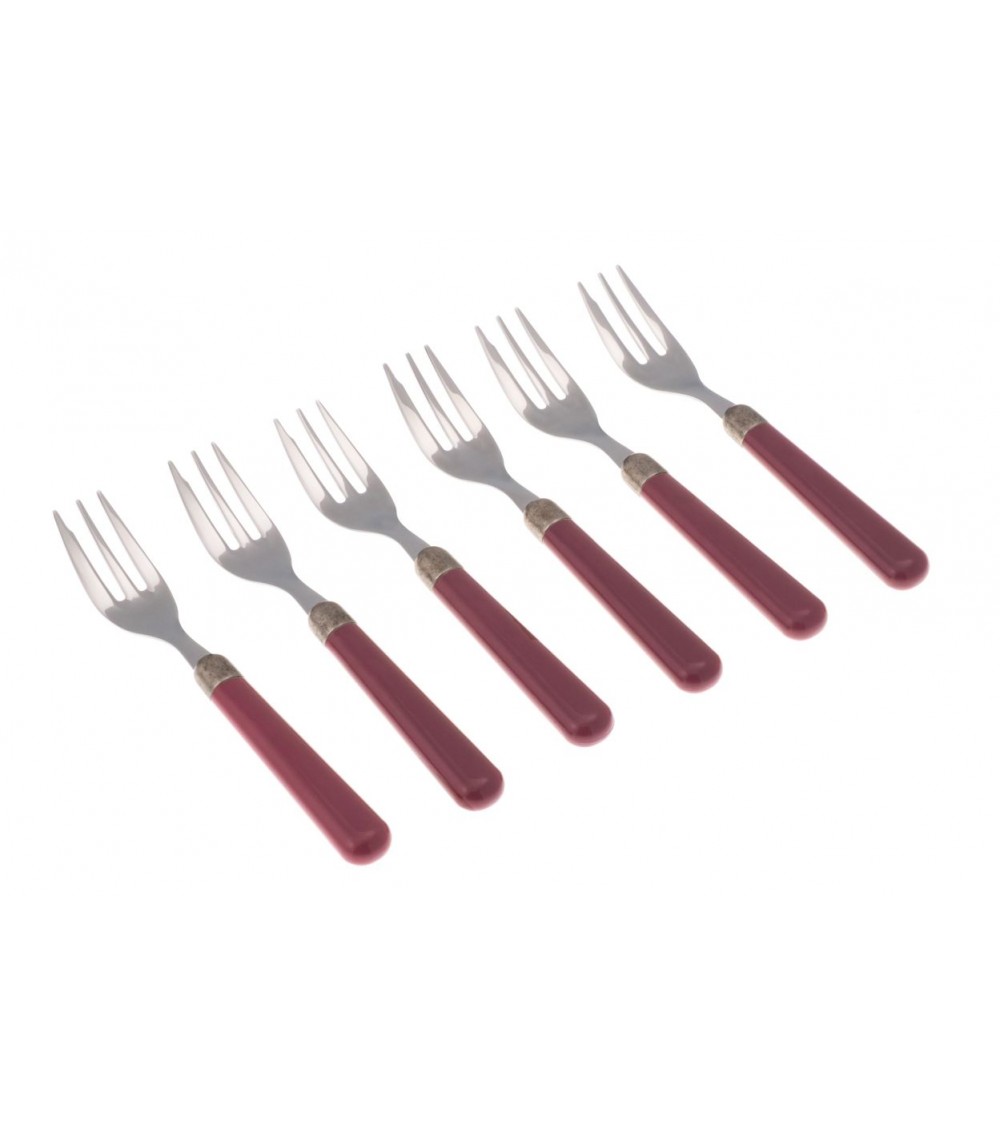 6-teiliges Set Kuchengabeln - Osteria Modernes farbiges Besteck - 
