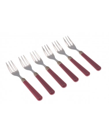 6-teiliges Set Kuchengabeln - Osteria Modernes farbiges Besteck - 