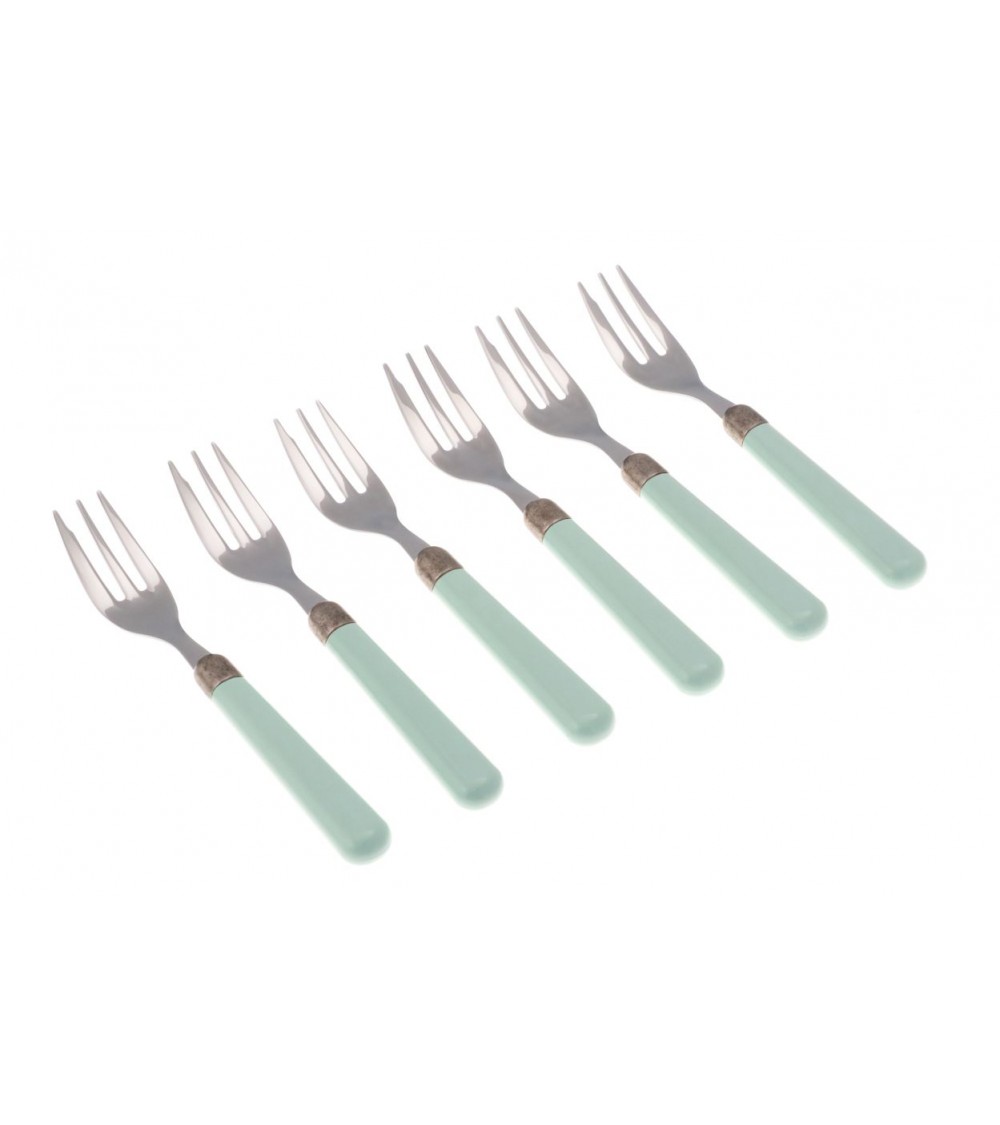6-teiliges Set Kuchengabeln - Osteria Modernes farbiges Besteck - 