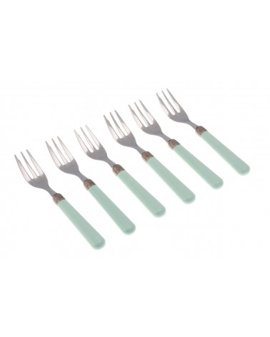 6-teiliges Set Kuchengabeln - Osteria Modernes farbiges Besteck - 