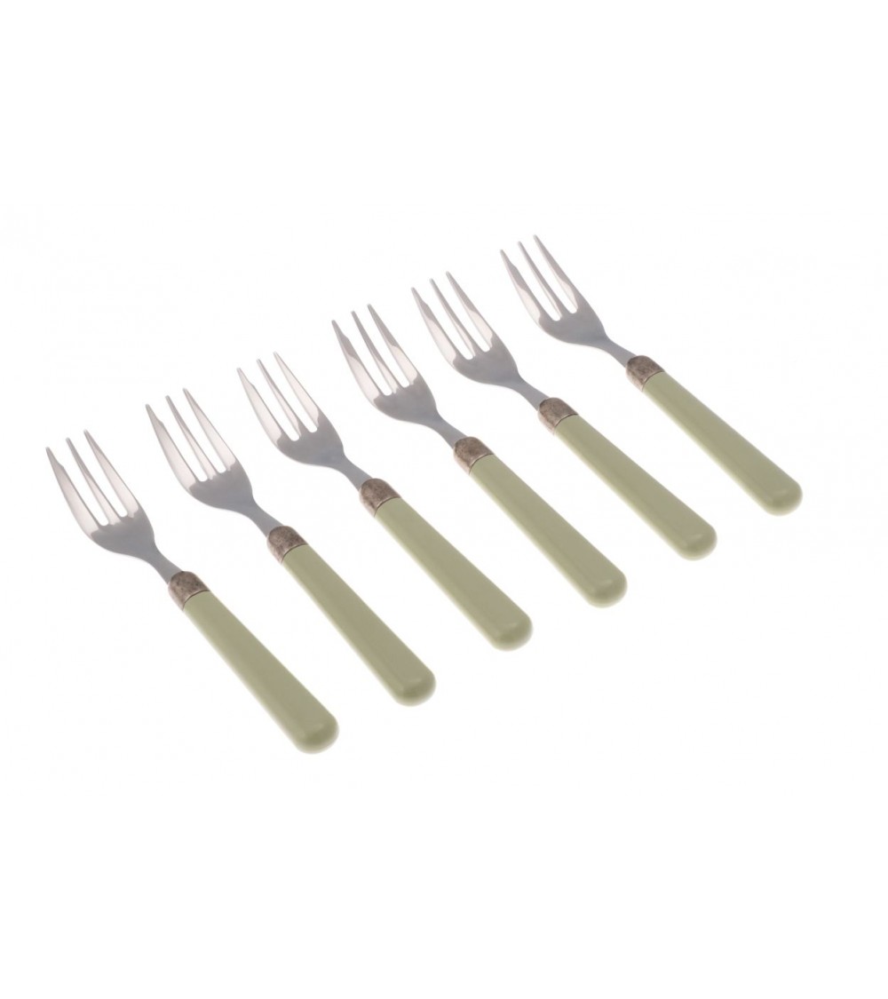 6-teiliges Set Kuchengabeln - Osteria Modernes farbiges Besteck - 