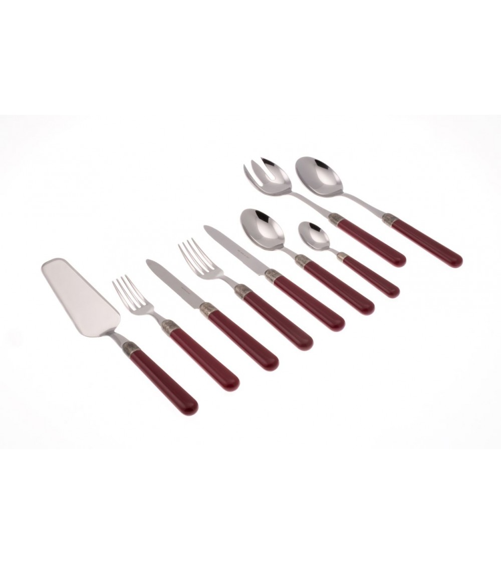 75 Piece Osteria Service with Modern Colored Cutlery -