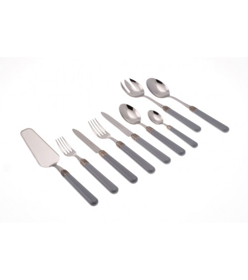 75Pcs Service de Couverts Modernes Colorés Osteria - gris