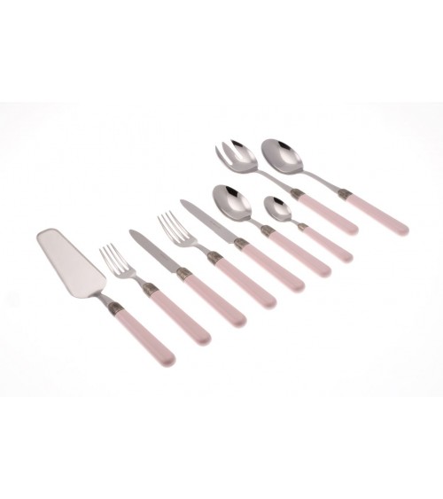 Servizio 75Pz Osteria Posate Colorate Moderne - rosa