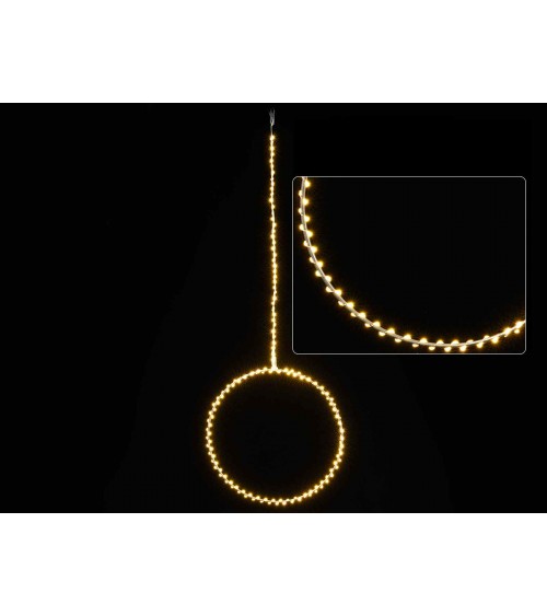 Cerchio Luminoso Natalizio con Luci Led Bianco Caldo da Appendere - 