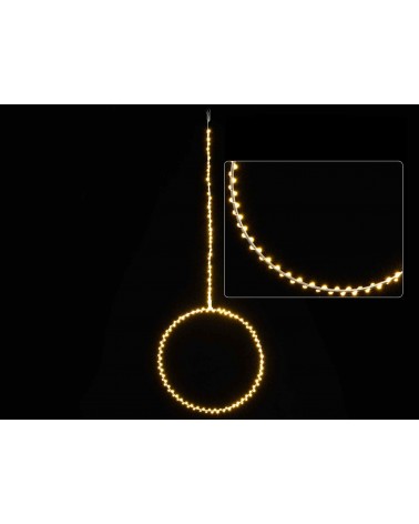 Cerchio Luminoso Natalizio con Luci Led Bianco Caldo da Appendere - 
