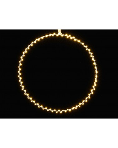Heller Weihnachtskreis mit warmweißen LED-Lichtern zum Aufhängen - 