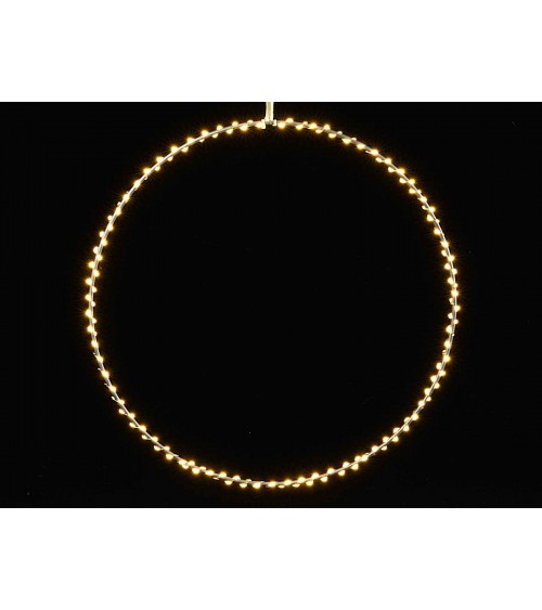 Heller Weihnachtskreis mit warmweißen LED-Lichtern zum Aufhängen - 