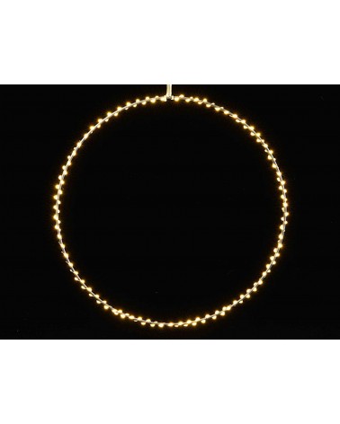 Cercle de Noël lumineux avec lumières LED blanc chaud à accrocher - 