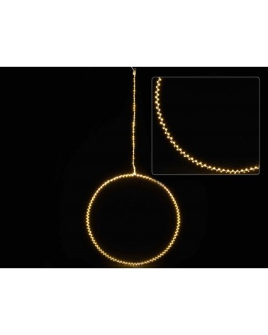 Cercle de Noël lumineux avec lumières LED blanc chaud à accrocher - 