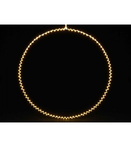 Heller Weihnachtskreis mit warmweißen LED-Lichtern zum Aufhängen - 