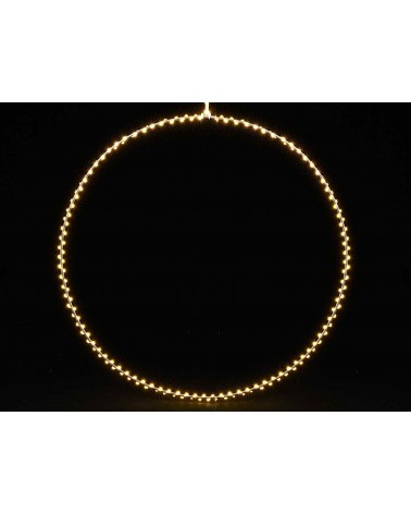 Cerchio Luminoso Natalizio con Luci Led Bianco Caldo da Appendere - 