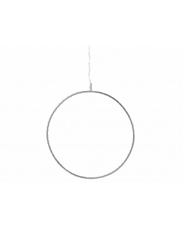 Cercle de Noël lumineux avec lumières LED blanc chaud à accrocher - 