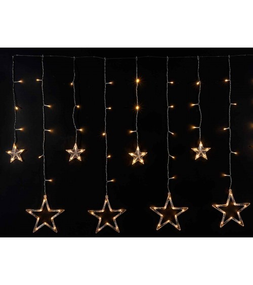 Christmas Rain Lights with Hanging Stars and Warm White LED Lights -  - 