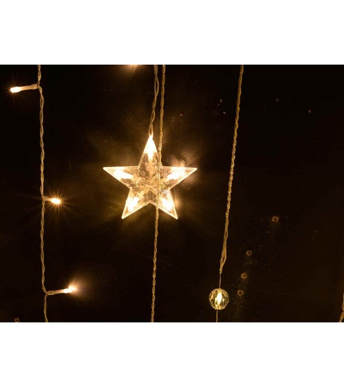 Christmas Rain Lights with Hanging Stars and Warm White LED Lights -  - 