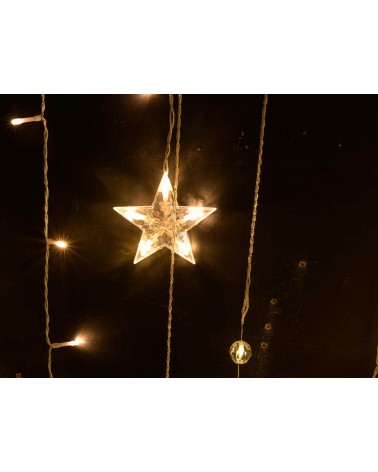 Christmas Rain Lights with Hanging Stars and Warm White LED Lights -  - 
