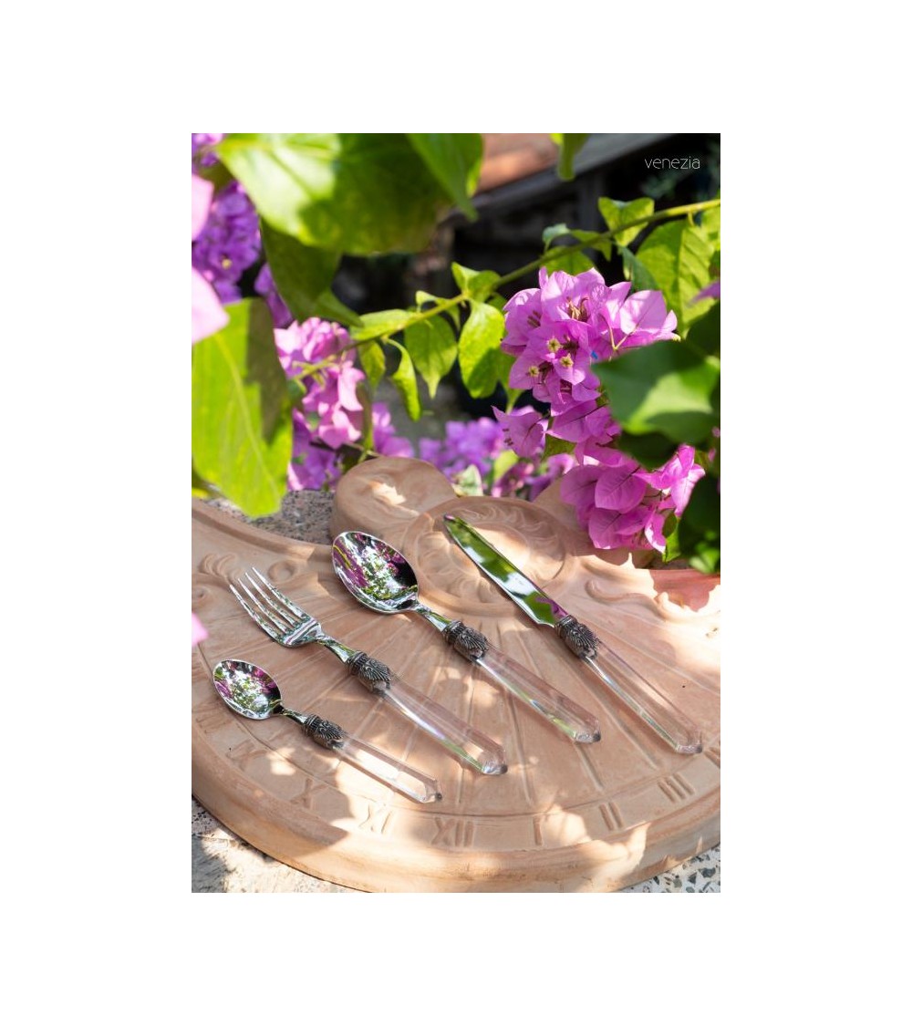 Couverts Colorés Rivadossi - Coffret Venise 24pcs - Transparent - 