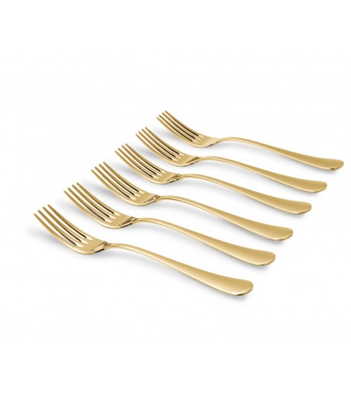 Serena Set 6-teilige Tafelgabeln – Poliertes Goldbesteck -