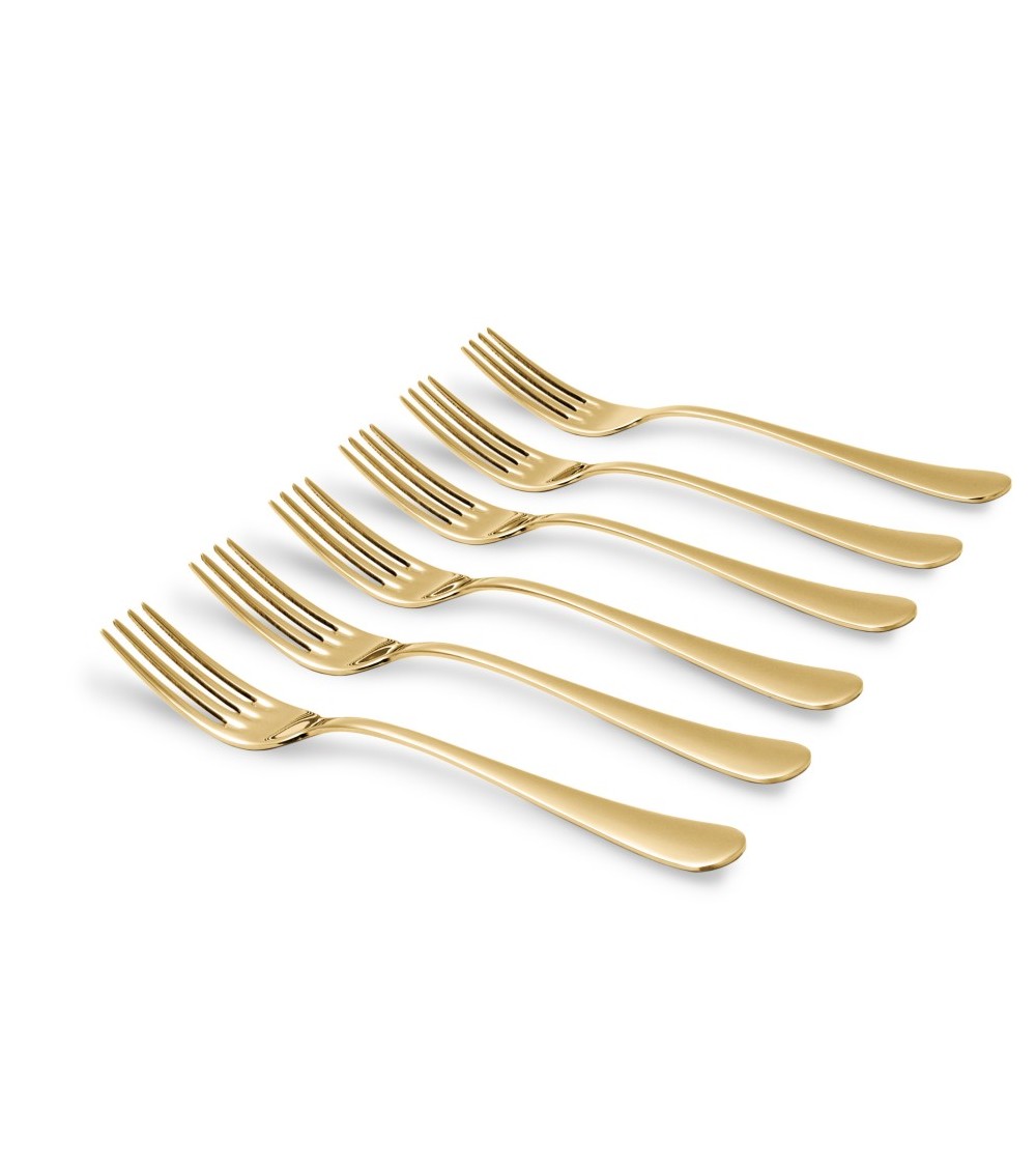 Serena Set 6-teilige Tafelgabeln – Poliertes Goldbesteck -
