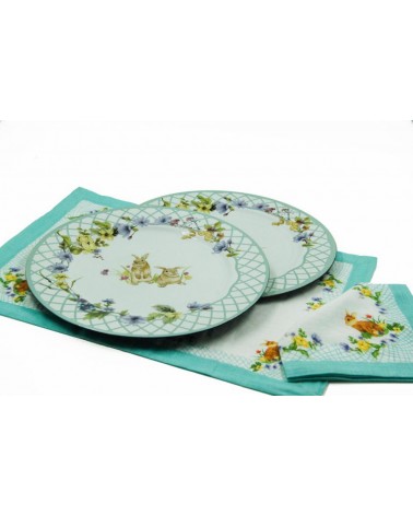Royal Family - Set mit 6 Platztellern aus PVC "Spring Easter" - 