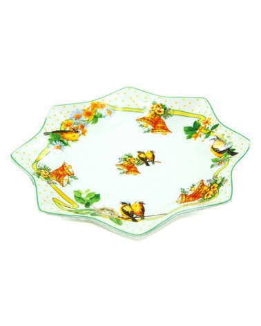 Assiette à Dessert en Forme d'Etoile "Easter Birds" - Royal Family - 