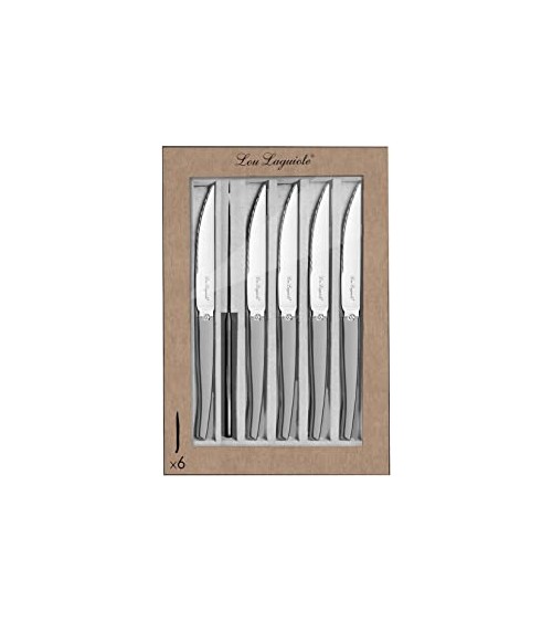 Amefa - Coffret de 6 Couteaux à Steak en Acier Inox Sablé Jet -