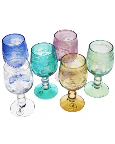 Royal Family - Set 6 Bicchierini da Liquore Molati con Incisione - 