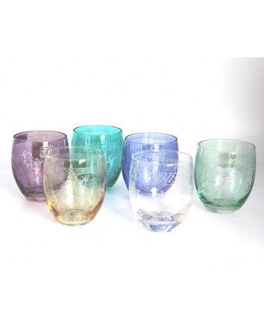 Famille Royale - Coffret de 6 Verres à Dégustation Colorés avec Gravure -