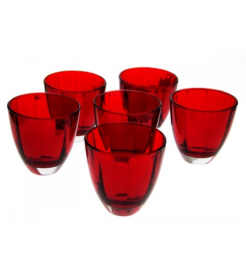 Royal Family - Set of 6 Red Water Glasses -