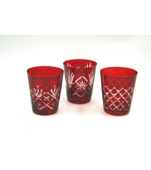 Royal Family - Set 6 Bicchieri Rossi Intagliati - 