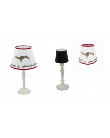 Famille Royale - Lampe rechargeable blanche avec abat-jour "Christmas Carol" - 