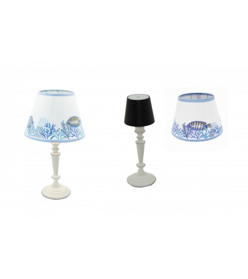 Royal Family - White Rechargeable Lamp with "Mare" Lampshade -  - 