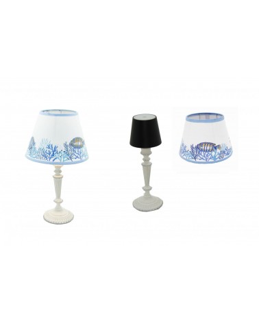 Royal Family - Lampada Ricaricabile Bianca con Paralume "Mare" - 