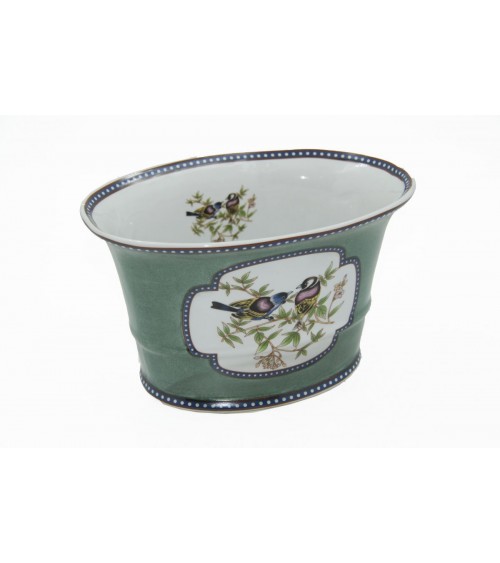 Royal Family - Vase à Fleurs Ovale à décor de Fleurs et d'Oiseaux - 