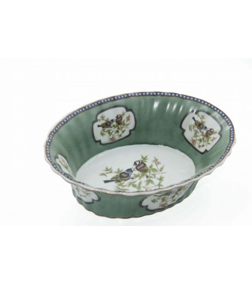 Royal Family - Centrotavola Ovale con decoro Floreale e Uccellini - 