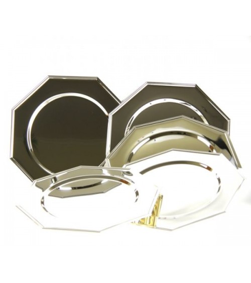 Sottopiatto in Argento Sheffield Ottagonale - Set 6 pezzi - 