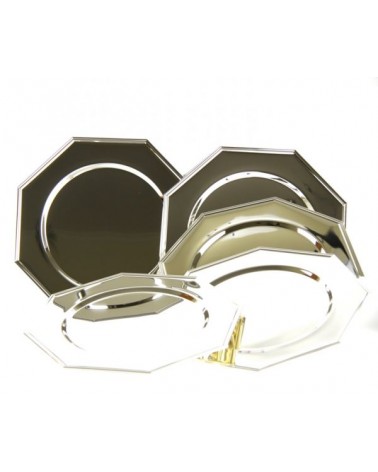 Sottopiatto in Argento Sheffield Ottagonale - Set 6 pezzi - 