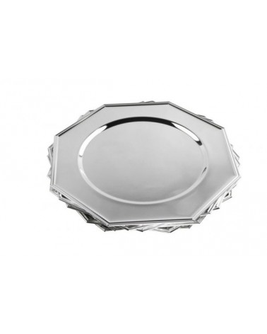 Sottopiatto in Argento Sheffield Ottagonale - Set 6 pezzi - 