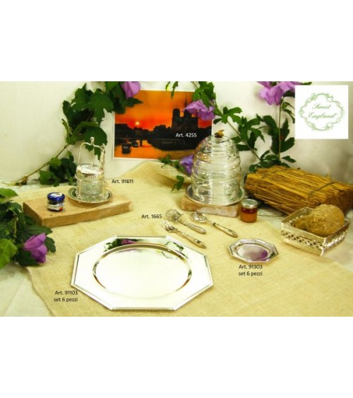 Sottopiatto in Argento Sheffield Ottagonale - Set 6 pezzi - 
